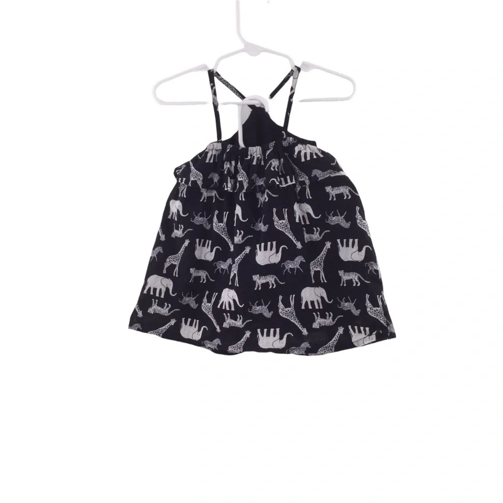 Old Navy Girl's Animal Black‎ and White Safari Dress